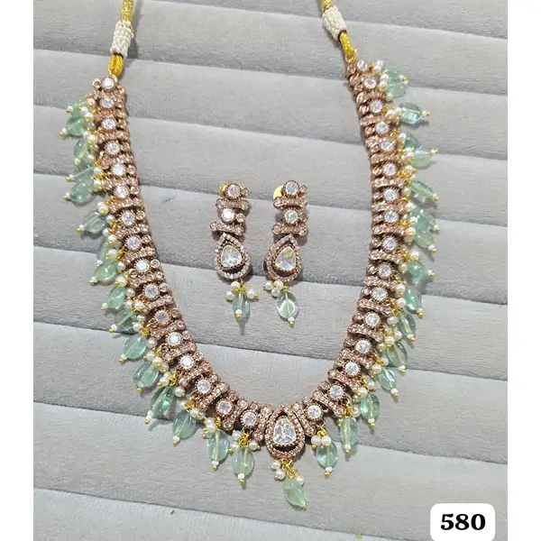 Jiya uncut moissanite polki set